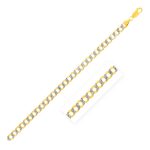 Lite White Pave Curb Chain in 14k Two Tone Gold (6.2 mm)