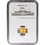 $1 Gold Liberty Type 1 - NGC MS63