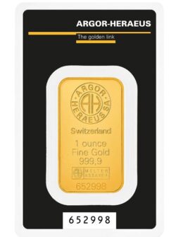 1 oz Gold Bar - Argor-Heraeus (Carded)
