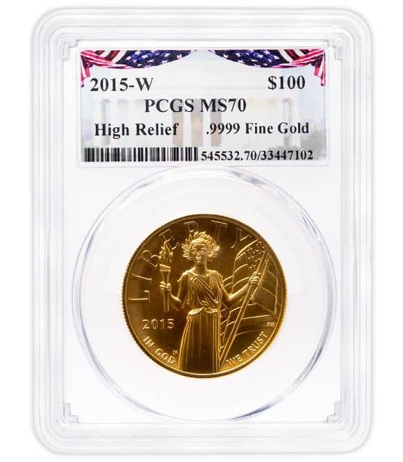 2015-W Liberty High Relief Gold Coin PCGS MS70 - The Gold Marketplace