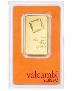 1 oz Gold Bar - Valcambi (Carded)