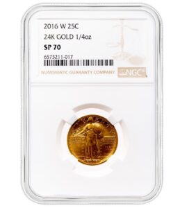 2016-W 1/4 oz Gold Standing Liberty Centennial Coin NGC SP70